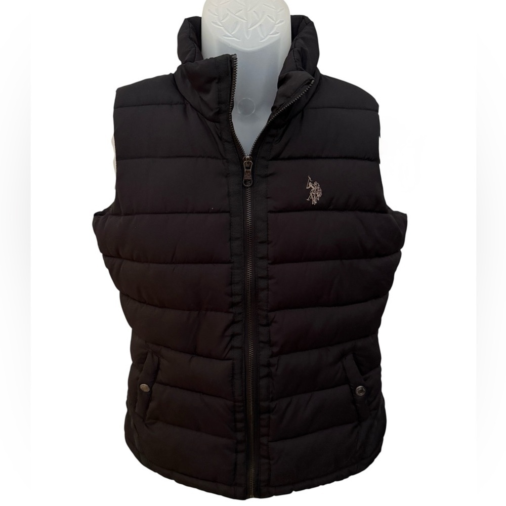 U.S. POLO ASSN. Black Puffer Vest Women S Small